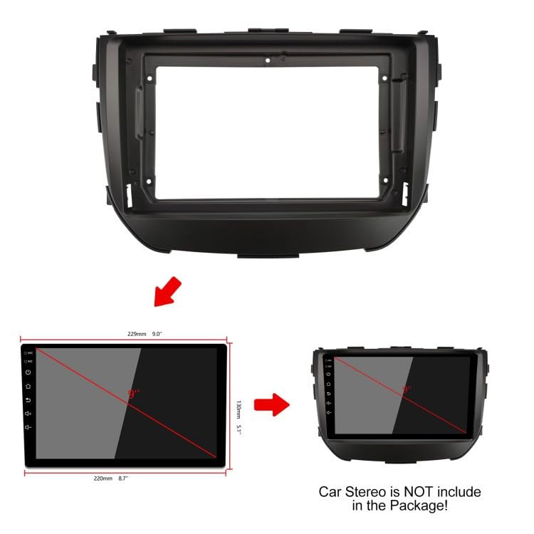 ABS300 Plastic Material 9 inch Maruti Car Stereo Frame with Wiring