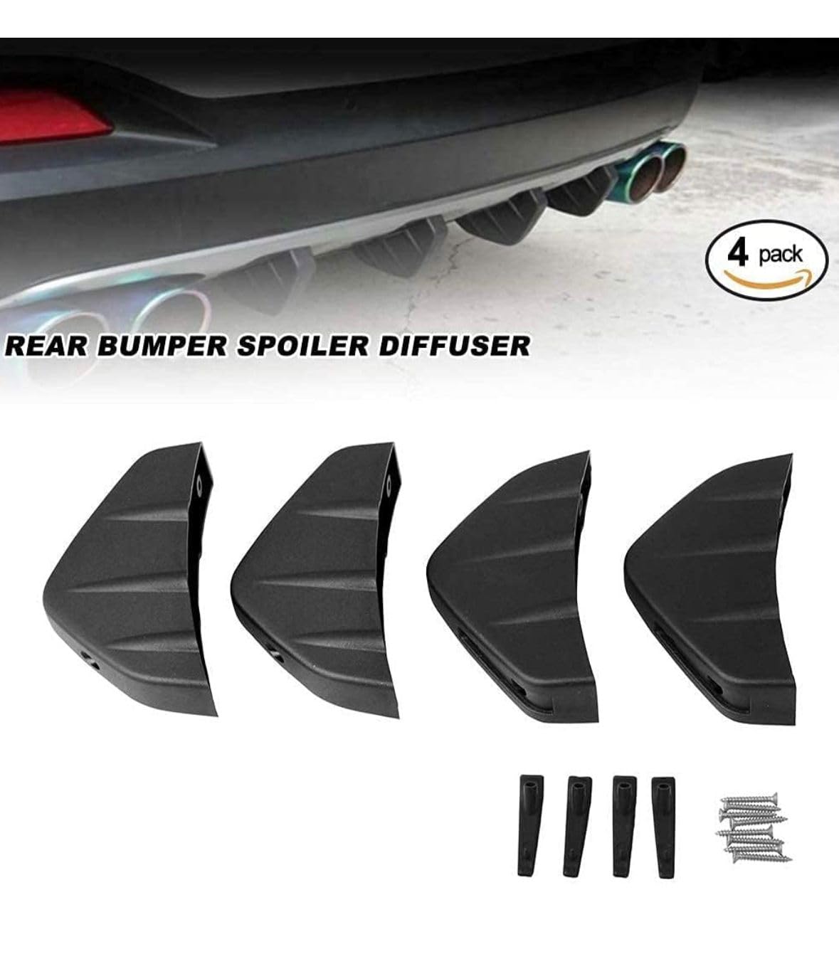 AUTO MT 4 PCS Car Rear Bumper Lip Spoiler