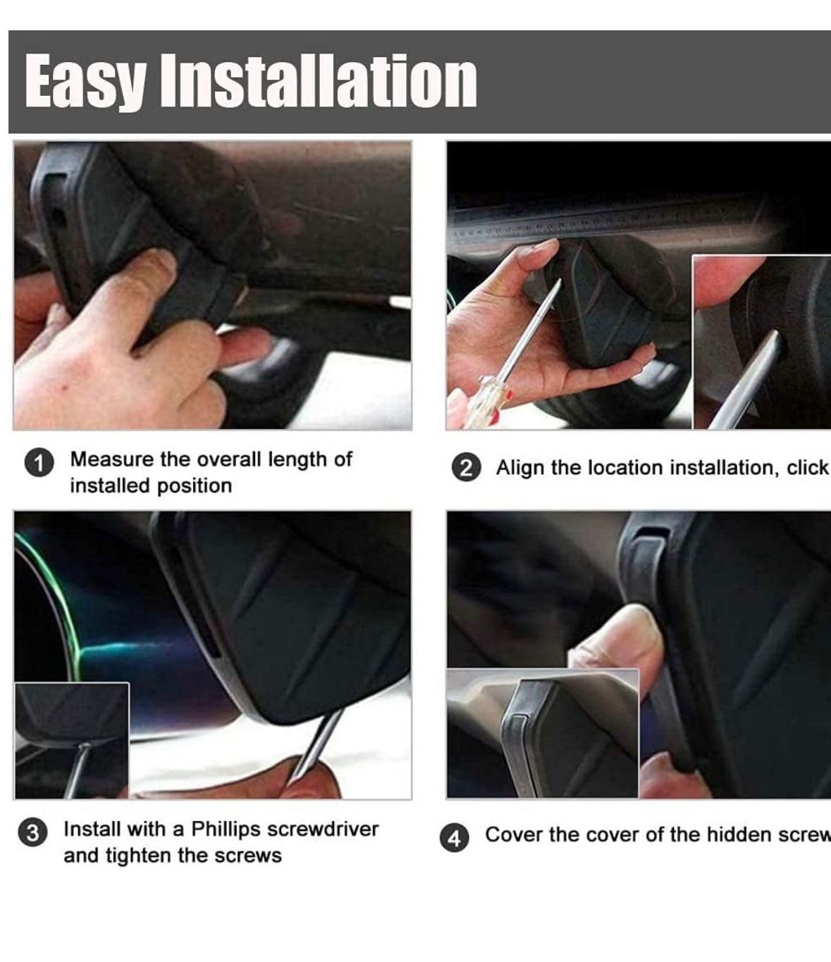 AUTO MT 4 PCS Car Rear Bumper Lip Spoiler