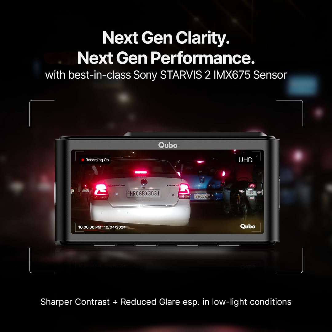 Qubo Car Dashcam Pro 3K with Sony STARVIS 2 IMX675 Sensor