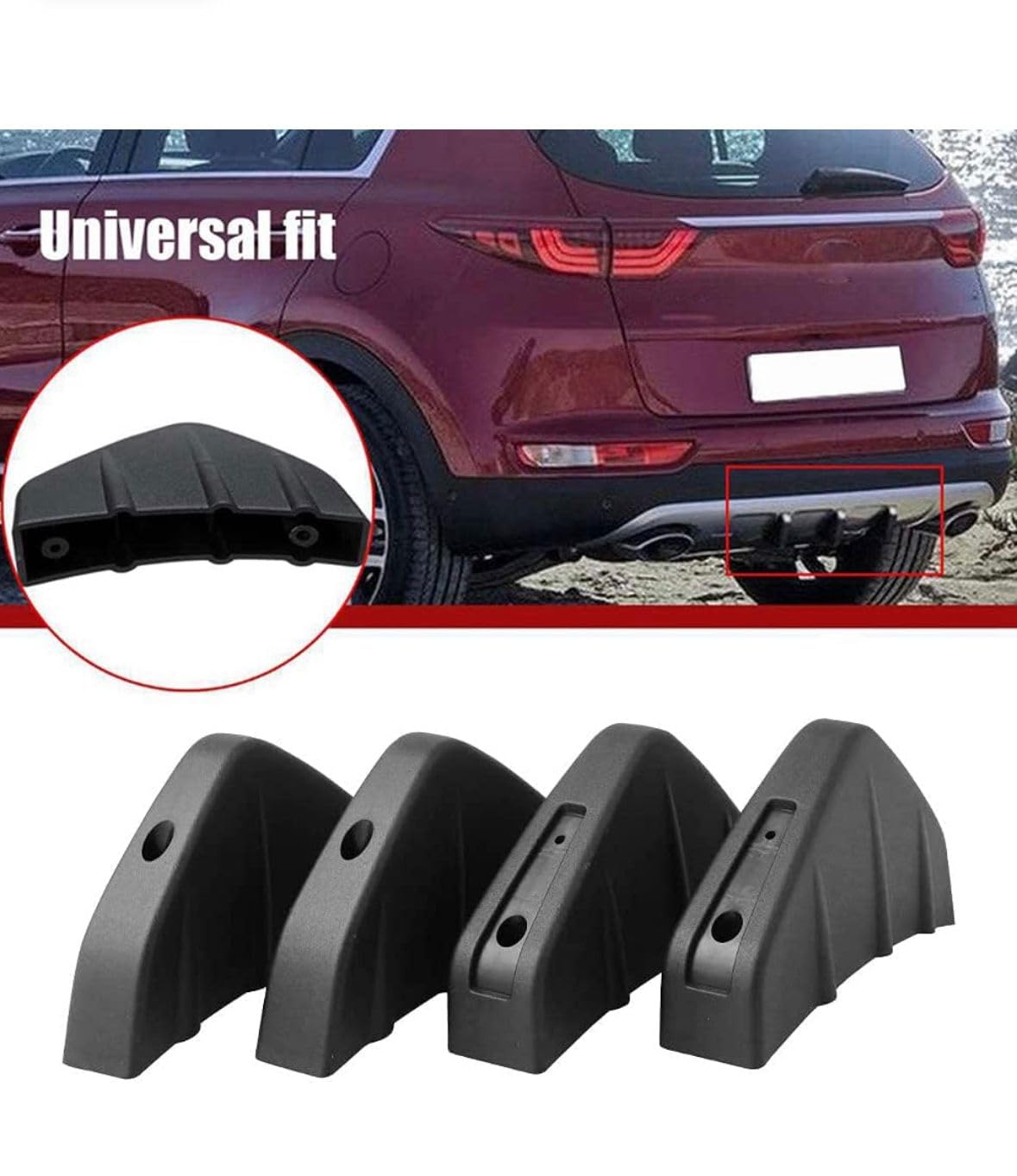 AUTO MT 4 PCS Car Rear Bumper Lip Spoiler
