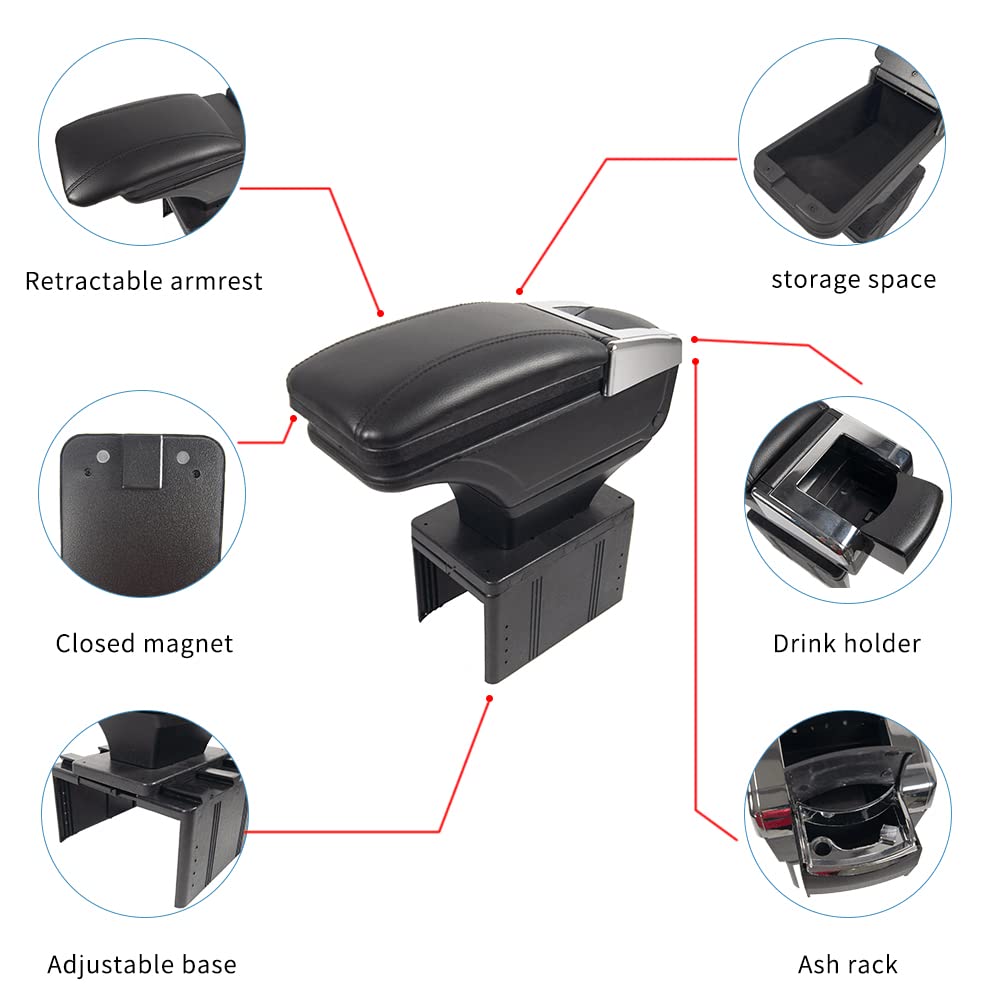 Oshotto PU Leather AR-01 Car Armrest Console Box