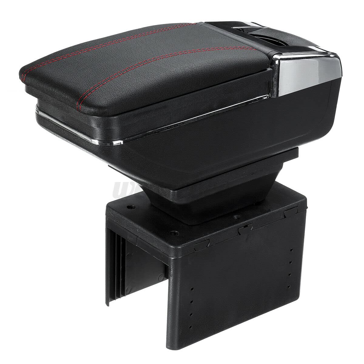 XZRTZ Black Leather Big Storage Armrest Box Front Center Console with Adjustable Bracket
