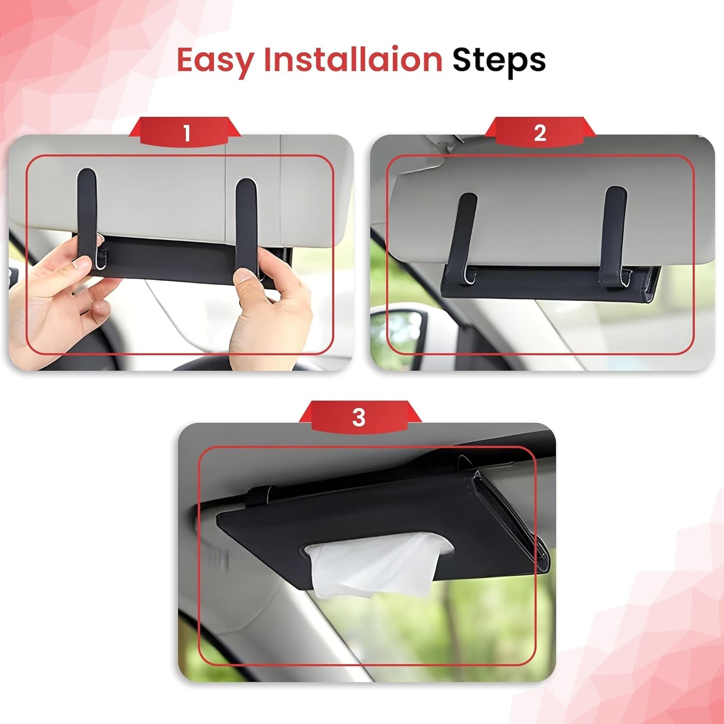 Car Tissue Holder for Sun Visor