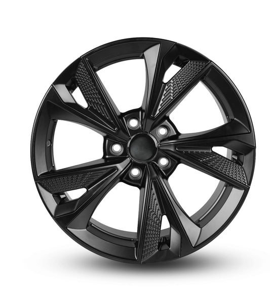 Black alloy wheel on a white background