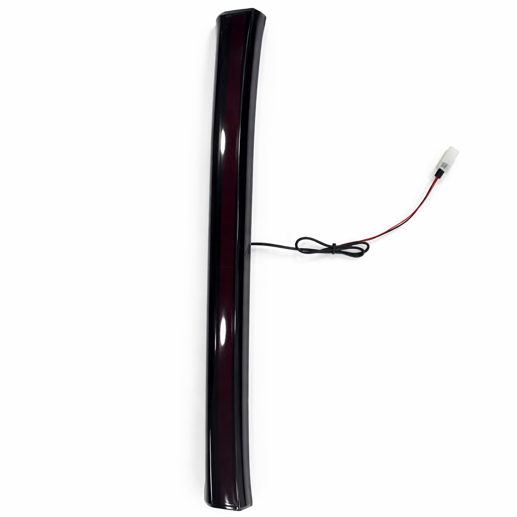 Black car antenna with wiring on a white background