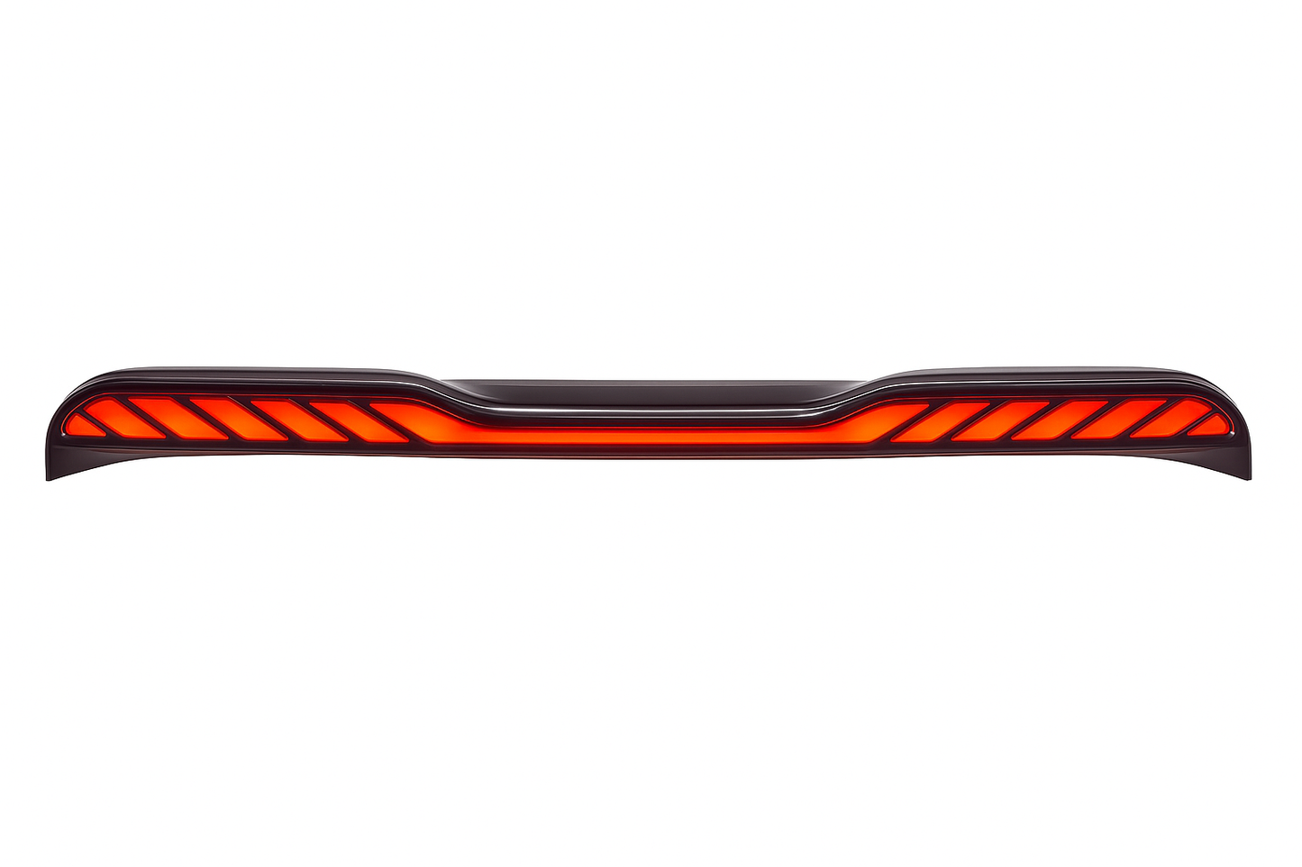 Car taillight with red and black design on a white background
