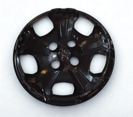 Black car wheel rim on a white background