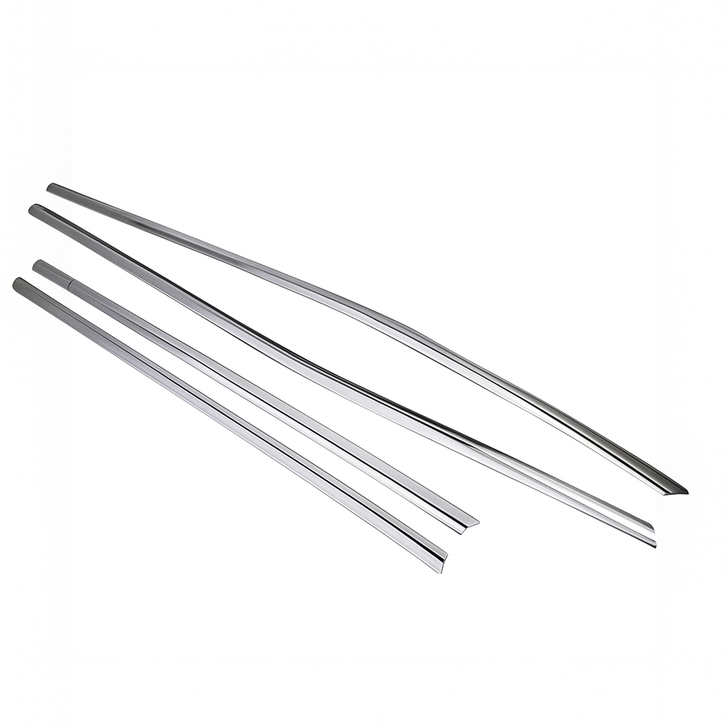 Set of metal straws on a white background