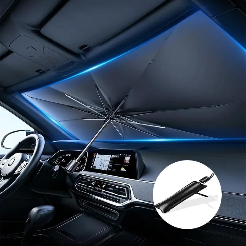 HSR Car Windshield Sun Shade Cover for Front Window with UV Protection, Foldable and Retractable Sun Visor Keeps Car Cool, Universal Fit (Size : 58 x 27 Inch)