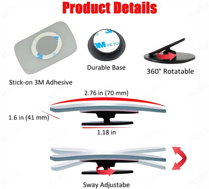 3R 360° Adjustable Blind Spot Mirror