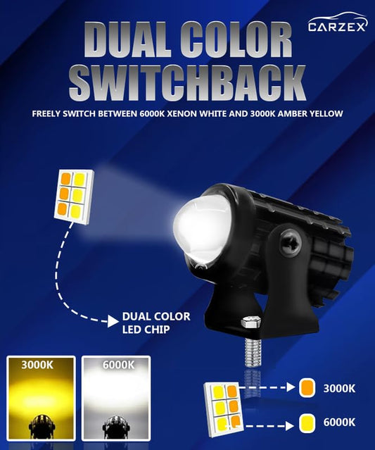 Carzex® Mini Drive Projector Lens LED Bar Fog Light
