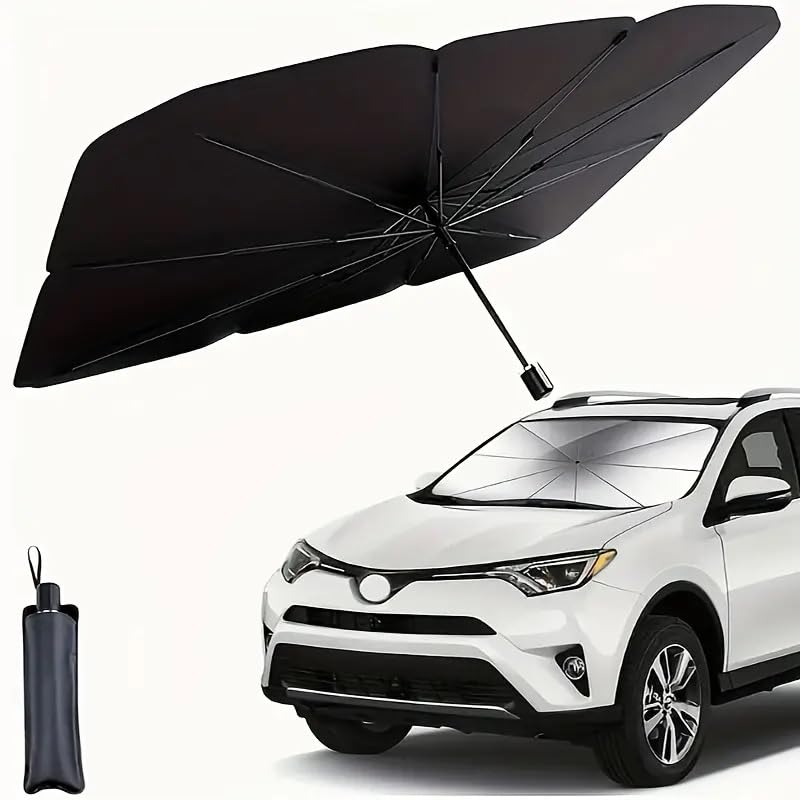 HSR Car Windshield Sun Shade Cover for Front Window with UV Protection, Foldable and Retractable Sun Visor Keeps Car Cool, Universal Fit (Size : 58 x 27 Inch)