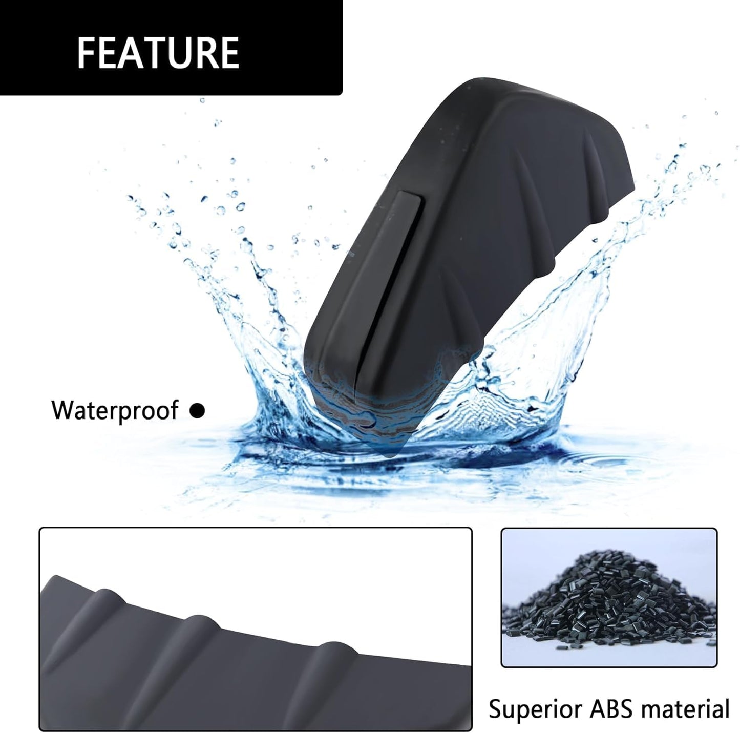 HUUSO 4 Pack Shark Fin Rear Bumper Diffuser Black