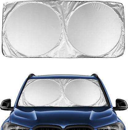HSR Car Windshield Sun Shade Cover for Front Window with UV Protection, Foldable and Retractable Sun Visor Keeps Car Cool, Universal Fit (Size : 58 x 27 Inch)
