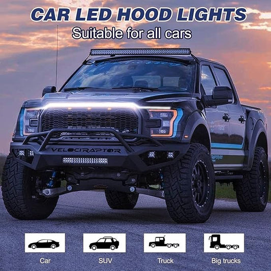 Goodream Car Led Hood Light Strip,70 Inch 12V Flexible Waterproof Daytime Running Lights