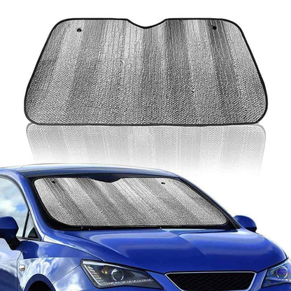 AutokraftZ Sunshade for Front Windshield Foldable Cool Reflective Sun Blocker for Car Interior Block 98% UV Rays Premium Aluminum Foil Heat Insulation Sun Shade Perfect for Car, Van,SUV(51x23inch)
