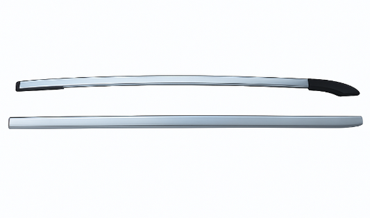Two car roof racks on a white background