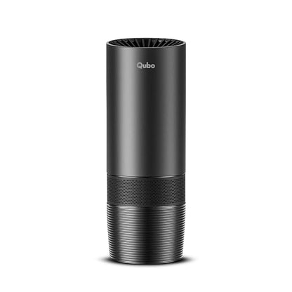 Black cylindrical device with 'Quba' branding on a white background