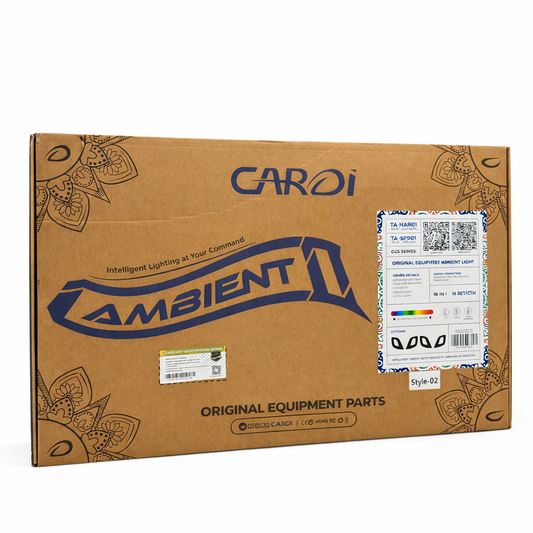 Cardboard box with 'CARDi' and 'Ambient' branding on a white background