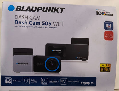Blaupunkt Dash Cam 505 WiFi packaging on a white background