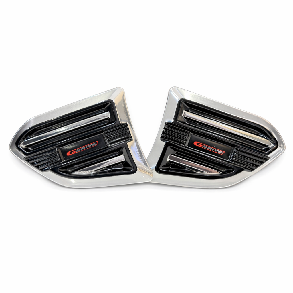 Pair of car grille inserts with 'G-Force' branding on a white background