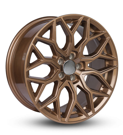 Bronze alloy wheel on a white background