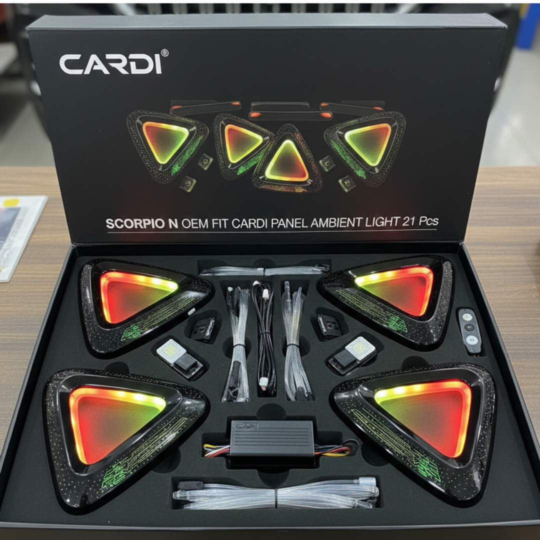 CARDI Scorpion N ambient light kit packaging on a table