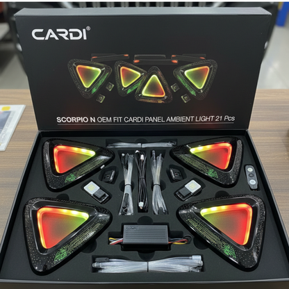 CARDI Scorpion N ambient light kit packaging on a table