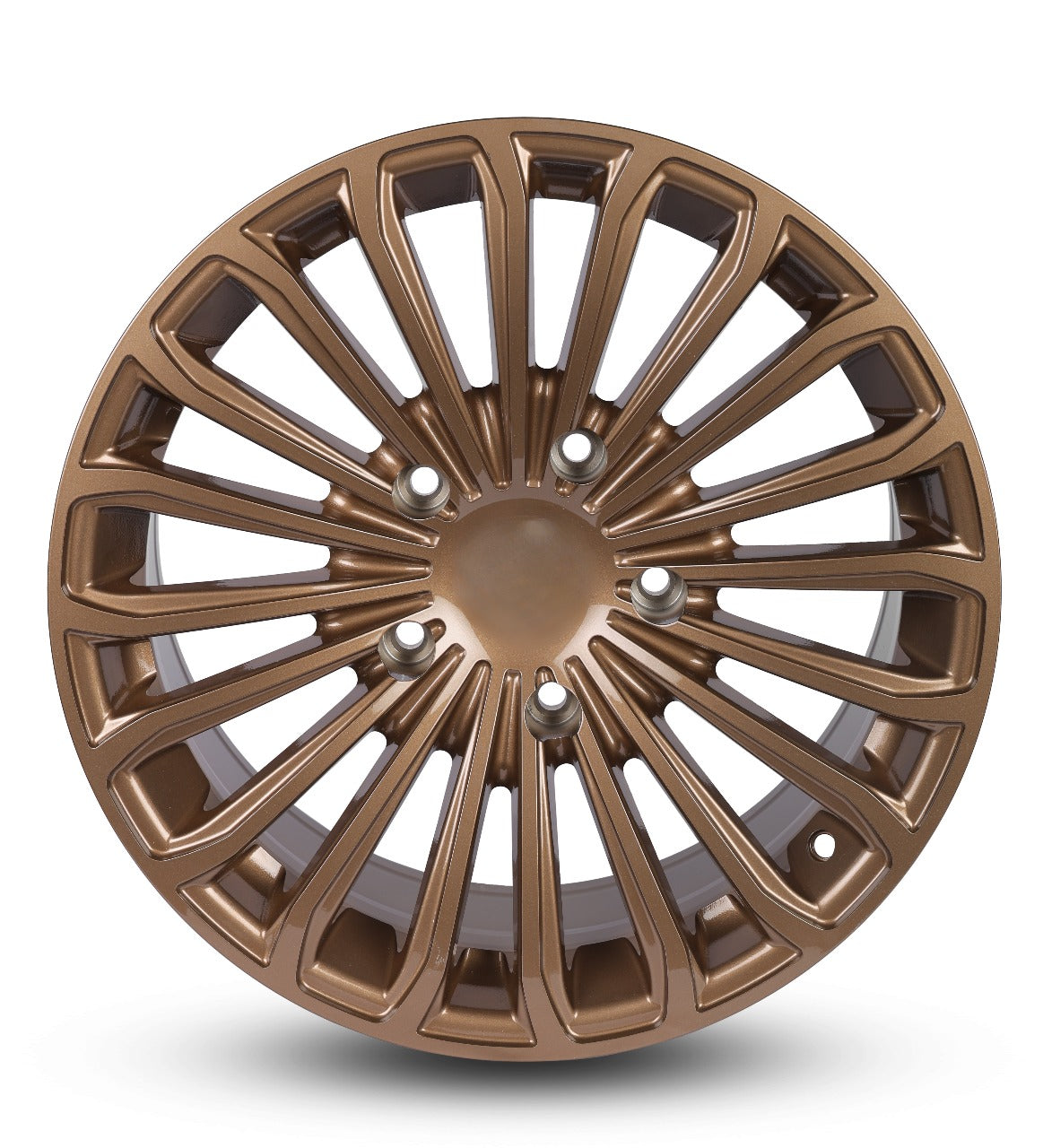 Bronze alloy wheel rim on a white background
