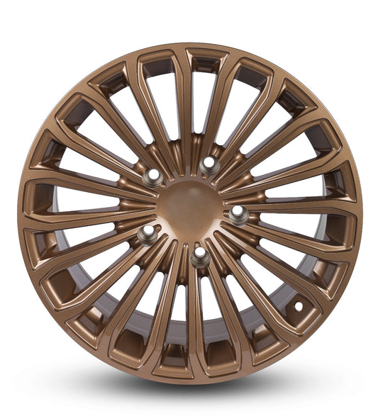 Bronze alloy wheel rim on a white background