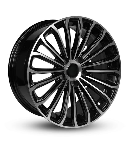 Black alloy wheel rim on a white background