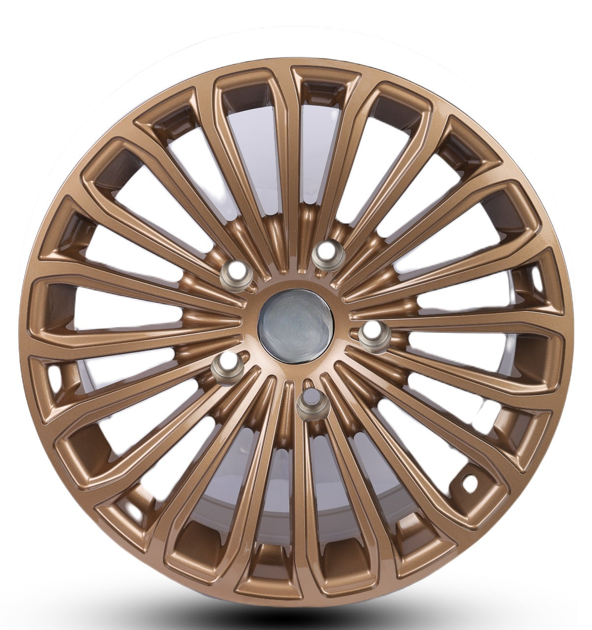 Bronze alloy wheel rim on a white background