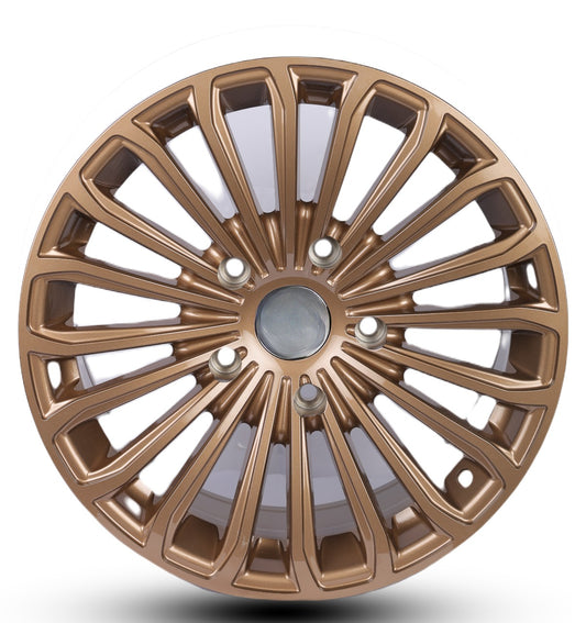 Bronze alloy wheel rim on a white background
