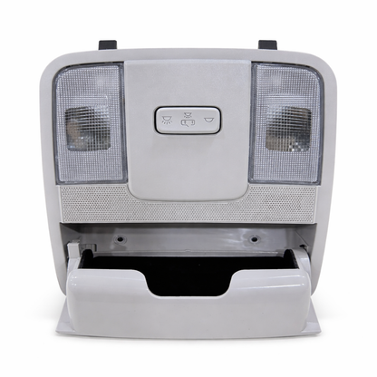 Car headlight assembly on a white background