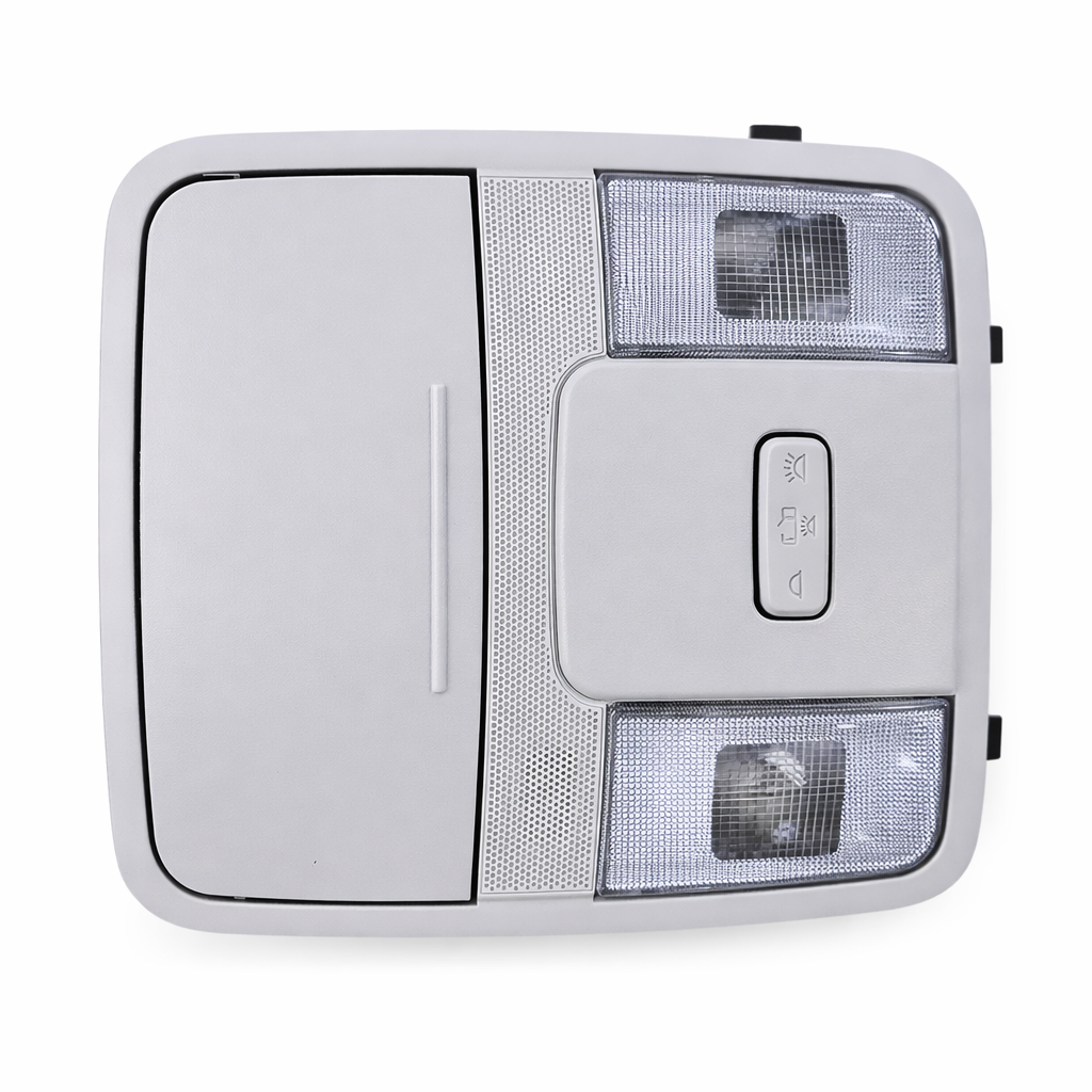 Car interior light fixture with multiple bulbs on a white background
