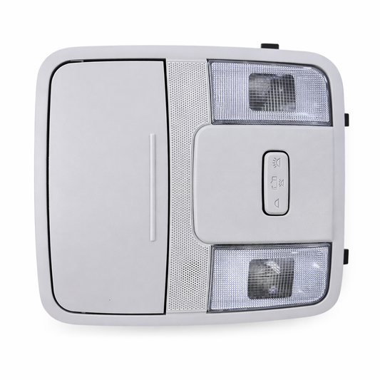 Car interior light fixture with multiple bulbs on a white background