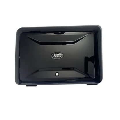 Black Land Rover luggage box on a white background