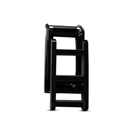 Black metal stand on a white background