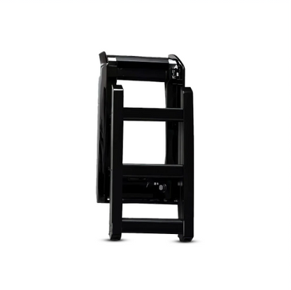 Black metal stand on a white background