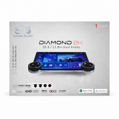 Product packaging for Diamond 2K with a tablet display on a white background