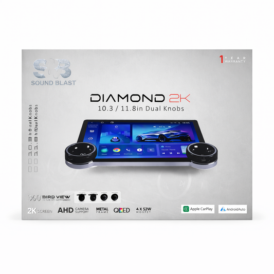 Product packaging for Diamond 2K with a tablet display on a white background
