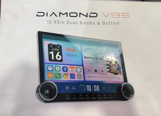 Diamond V95 display with dual knobs and buttons on a white background