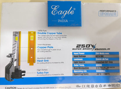 Eagle India LED light packaging with specifications and features.