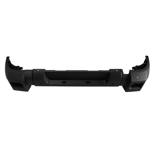 Black car bumper on a white background