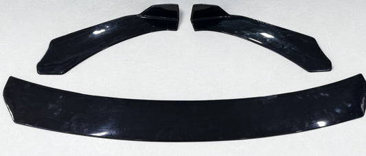 Set of black car spoilers on a white background
