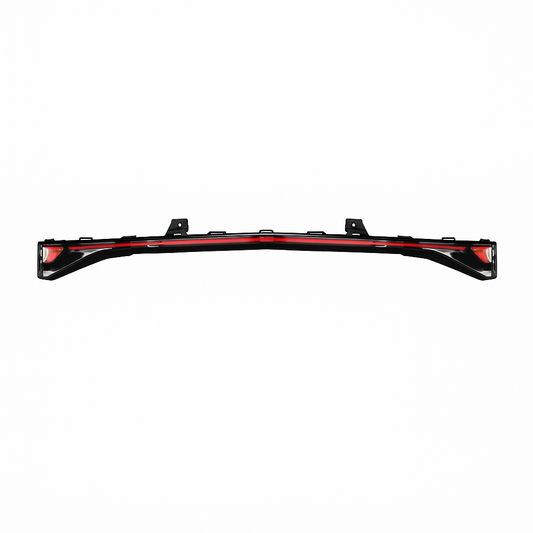 Car bumper with red accents on a white background