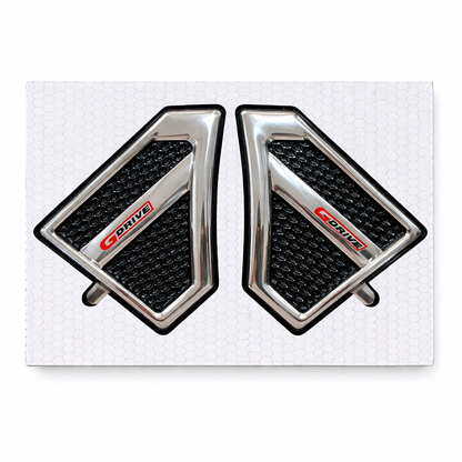 Pair of G-Drive motorcycle tank decals on a white background