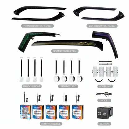 Car interior parts and accessories set for Suzuki Grane Vitara 2023-2024 on a white background.