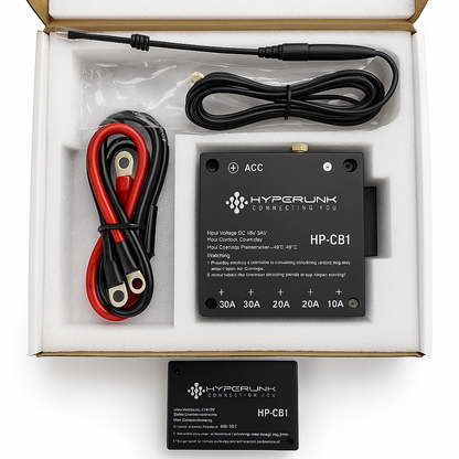 Hyperunk car audio component set with cables and connectors in a box